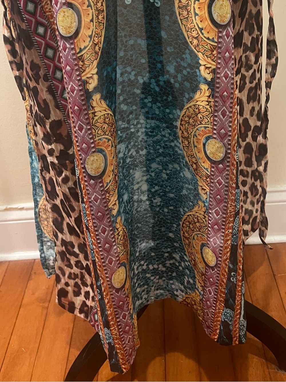 VENUS Mixed Print Leopard Maxi Kimono Duster Cover Up NWT - Picture 8 of 14